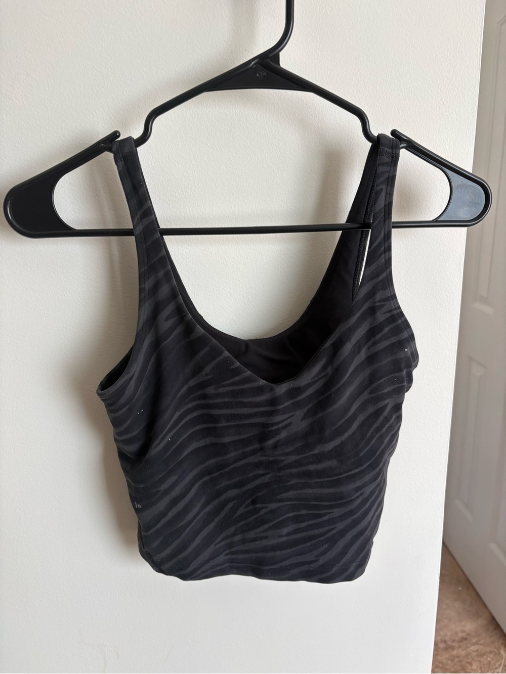 Black Zebra-Print Tank Top